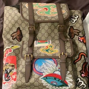 Gucci GG Supreme Backpack with patches